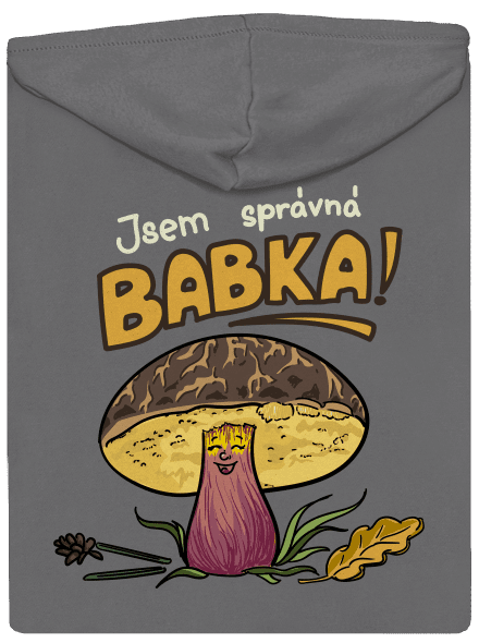 Babka a hříbeček dámská mikina na zip Steel Gray