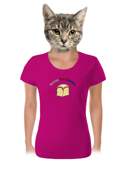 Poctivá buchta a klobása dámské tričko Fuchsia Red