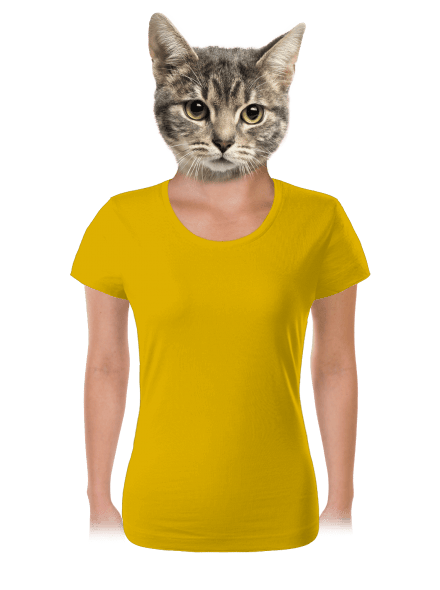 Bez potisku dámské tričko Yellow
