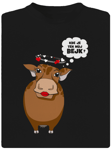 Kráva na pánském tričku