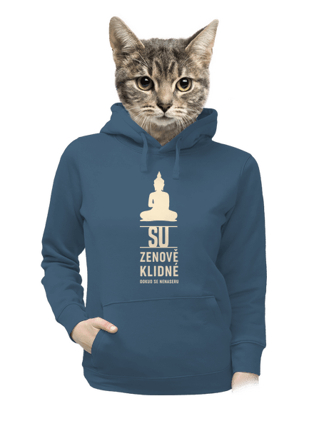 Su zenově klidné dámská mikina klokanka Denim