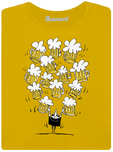 Šťastný pivař dámské tričko  Yellow