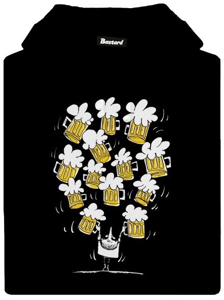 Šťastný pivař pánská mikina klokanka  Black