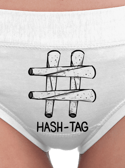 Hash tag dámské kalhotky  White