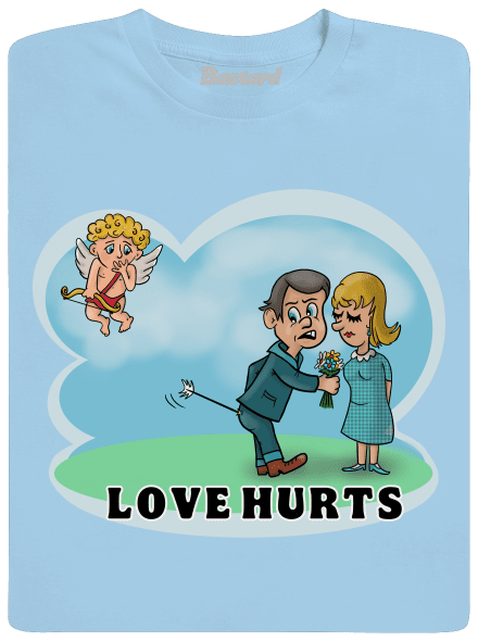 Love hurts pánské tričko Sky Blue