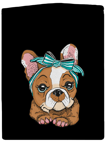 Francouzský buldoček v pin up stylu