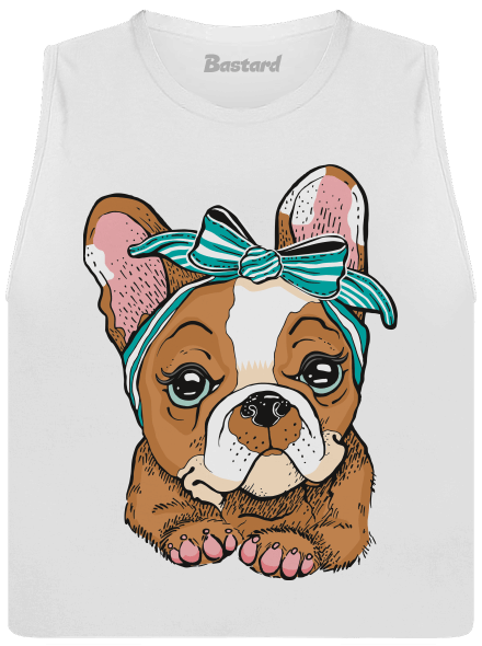 Francouzský buldoček v pin up stylu