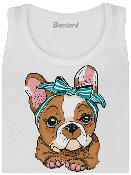 Francouzský buldoček v pin up stylu