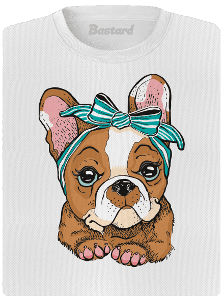 Francouzský buldoček v pin up stylu