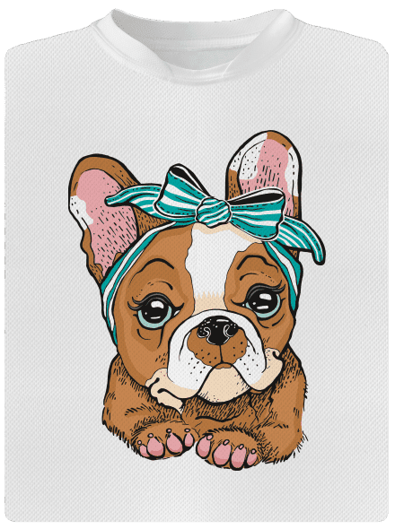 Francouzský buldoček v pin up stylu