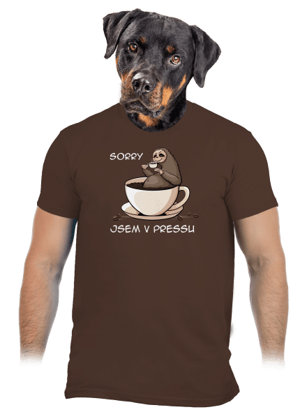 V pressu pánské tričko Brown