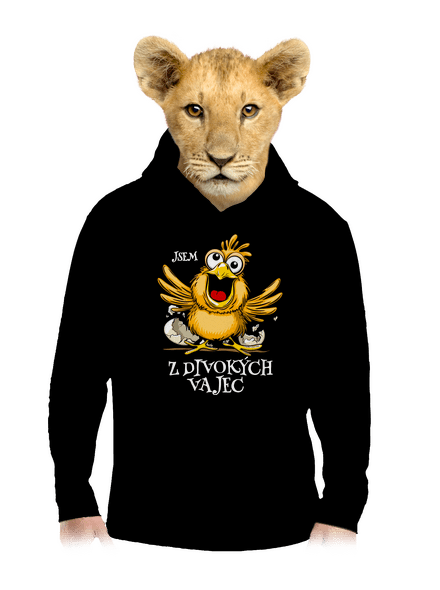 Z divokých vajec dětská mikina klokanka Black