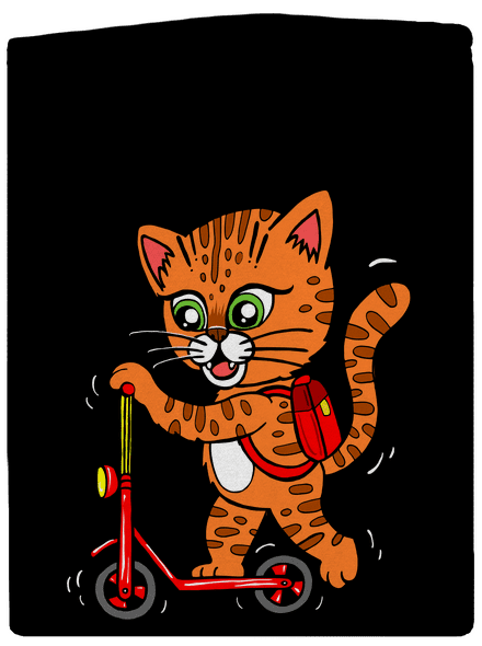 Kočka na koloběžce