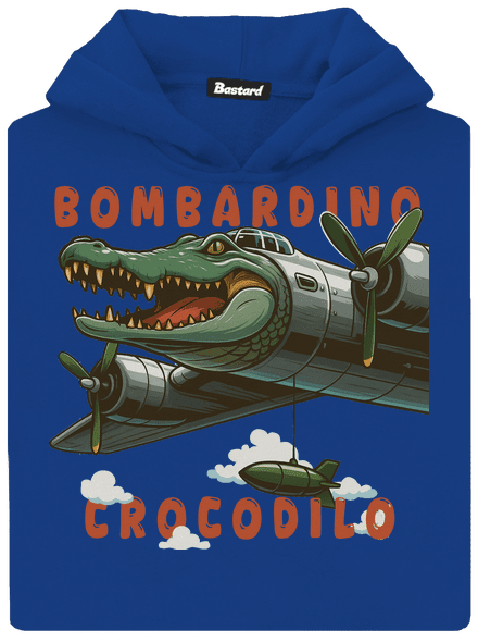 Bombardino Crocodilo – Italian Brainrot dětská mikina klokanka Royal Blue AWD
