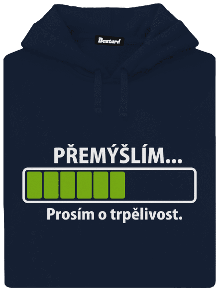 Přemýšlím pánská mikina klokanka Navy