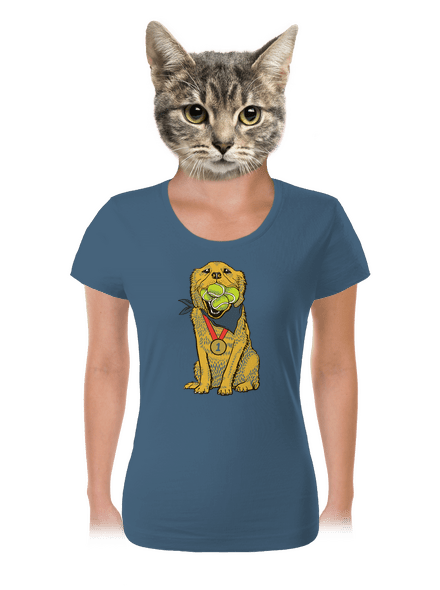 Zlatý retrívr dámské tričko Denim