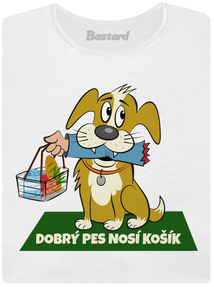 Pes nosí košík