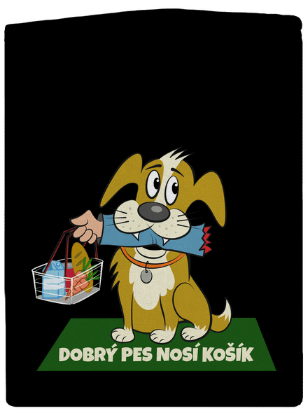 Pes nosí košík