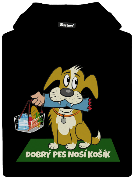 Pes nosí košík