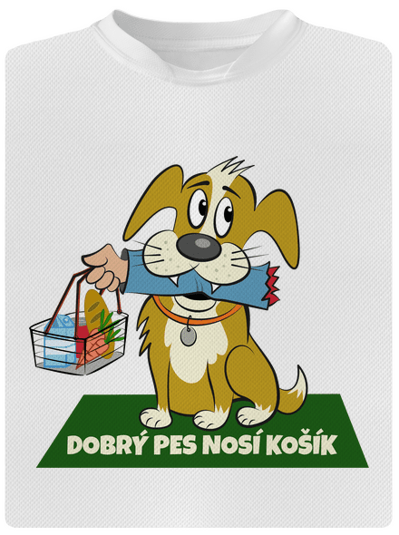 Pes nosí košík