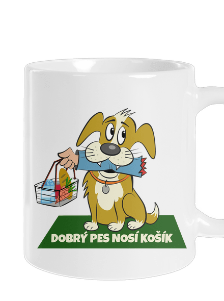 Pes nosí košík