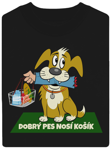 Pes nosí košík