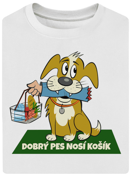 Pes nosí košík