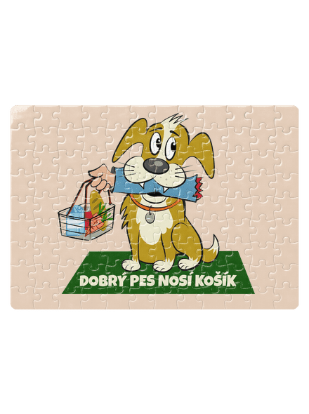 Pes nosí košík