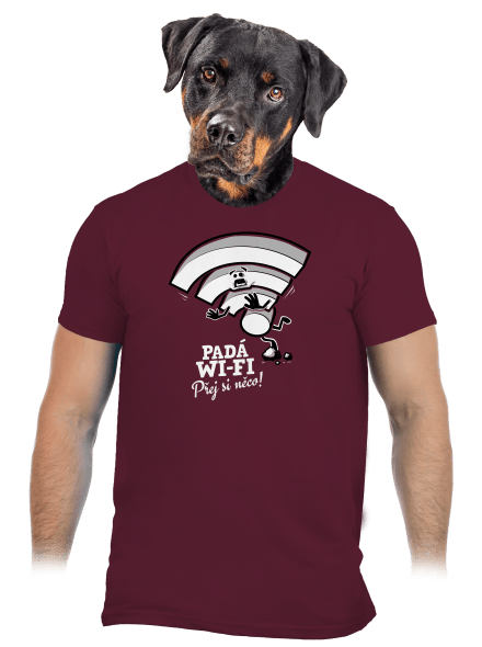 Padá wi-fi pánské tričko Burgundy