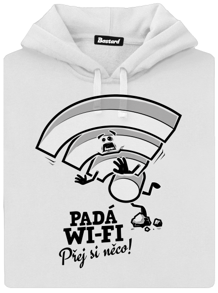 Padá wi-fi dámská mikina klokanka White