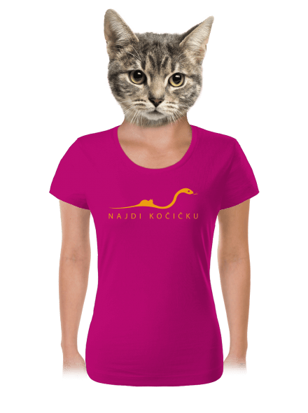 Najdi kočičku dámské tričko Fuchsia Red