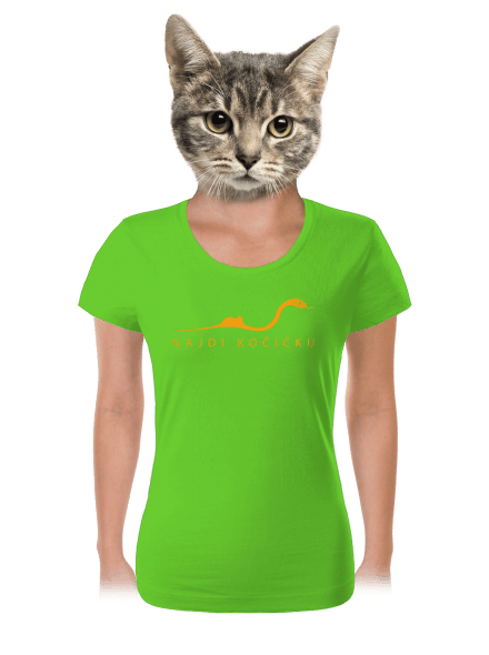 Najdi kočičku dámské tričko Apple Green