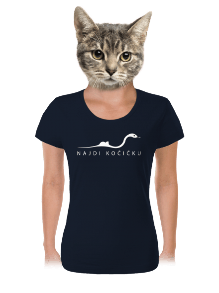 Najdi kočičku dámské tričko Navy Mal