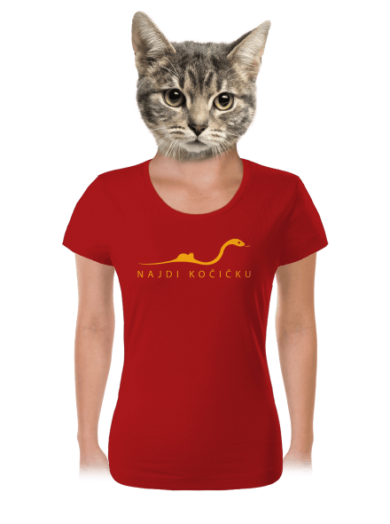 Najdi kočičku dámské tričko Red Mal