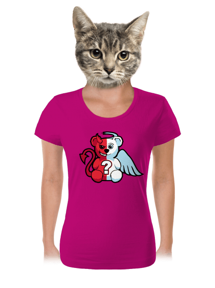 Anděl vs. ďábel dámské tričko Fuchsia Red