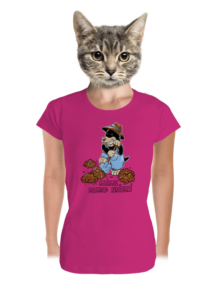 Krtek zahradník dámské tričko premium Magenta