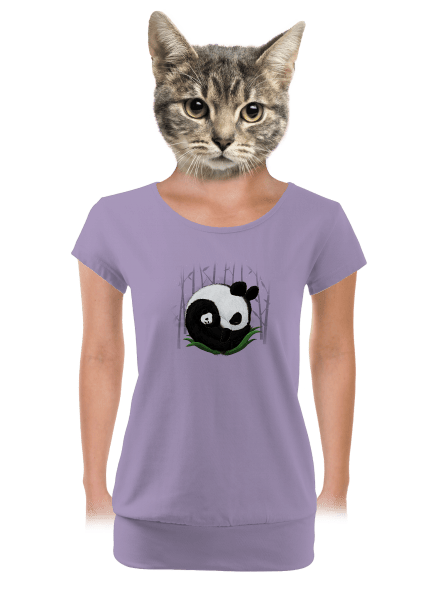 Dvě spící pandy dámské tričko s lemem Lavender