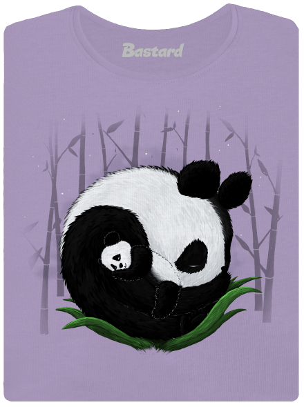 Dvě spící pandy dámské tričko s lemem Lavender