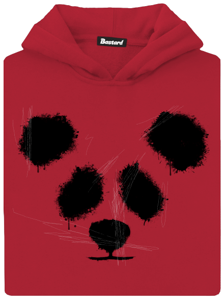 Panda dětská mikina klokanka  Fire Red