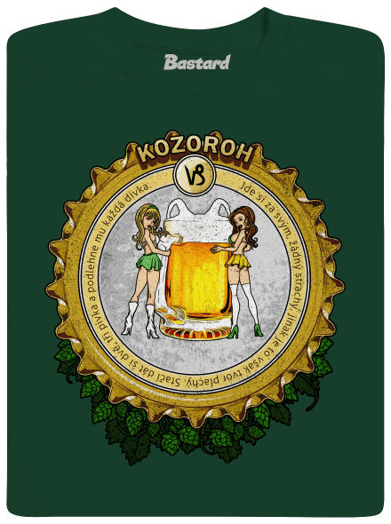 Pivní horoskop: Kozoroh pánské tričko  Bottle Green