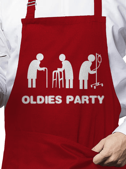 Oldies party zástěra Red
