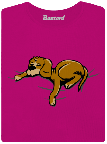 Spící pes dámské tričko Fuchsia Red