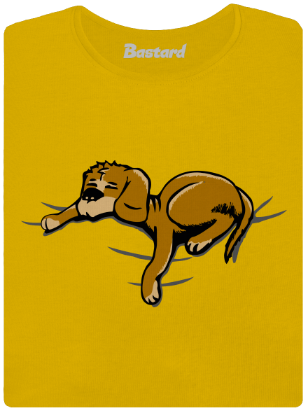 Spící pes dámské tričko Yellow