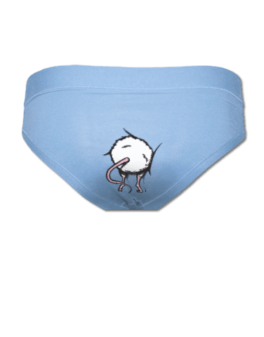 Myš v zadnici - modré kalhotky