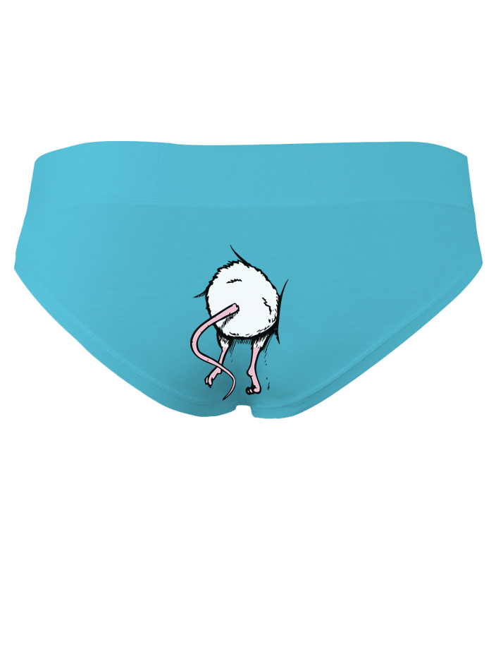 Myš v zadnici - tyrkysové kalhotky