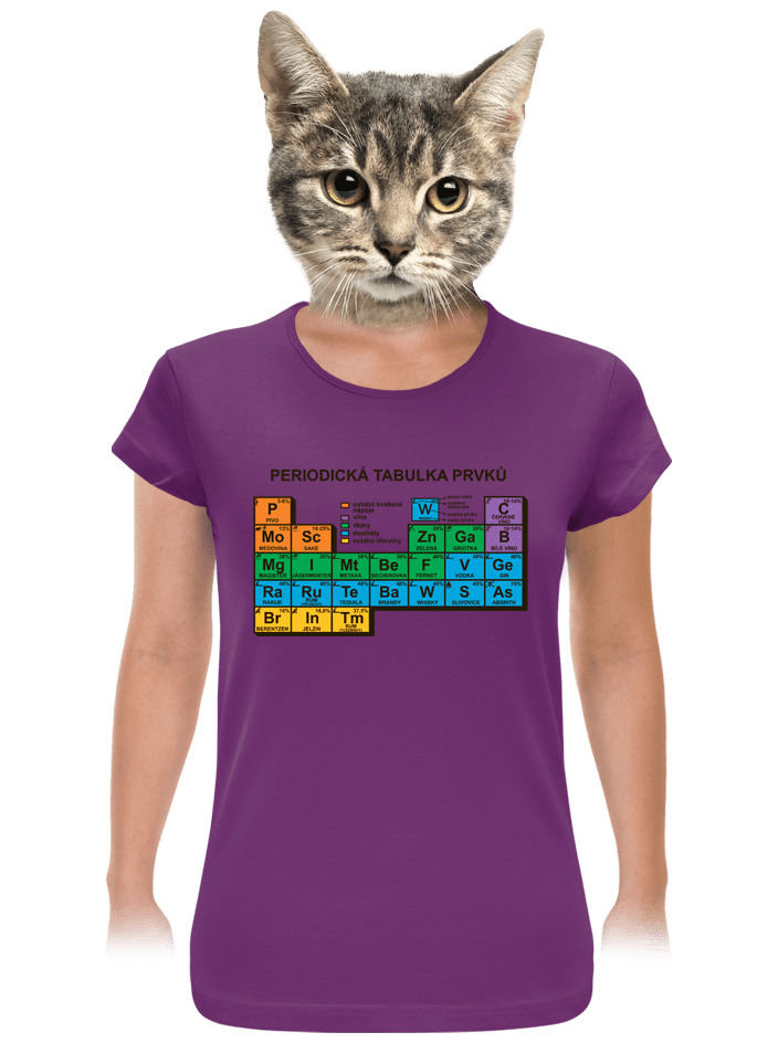 Periodická tabulka fialové dámské tričko