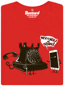 Telefon v důchodu červené dámské tričko