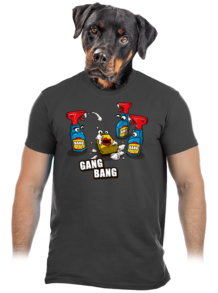 Gang Bang šedé pánské tričko