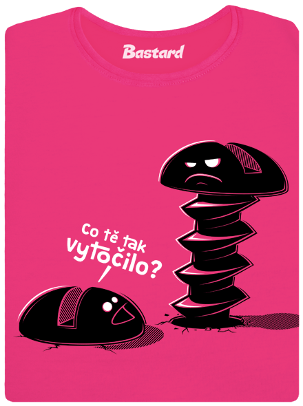 Vytočenej růžové dámské tričko