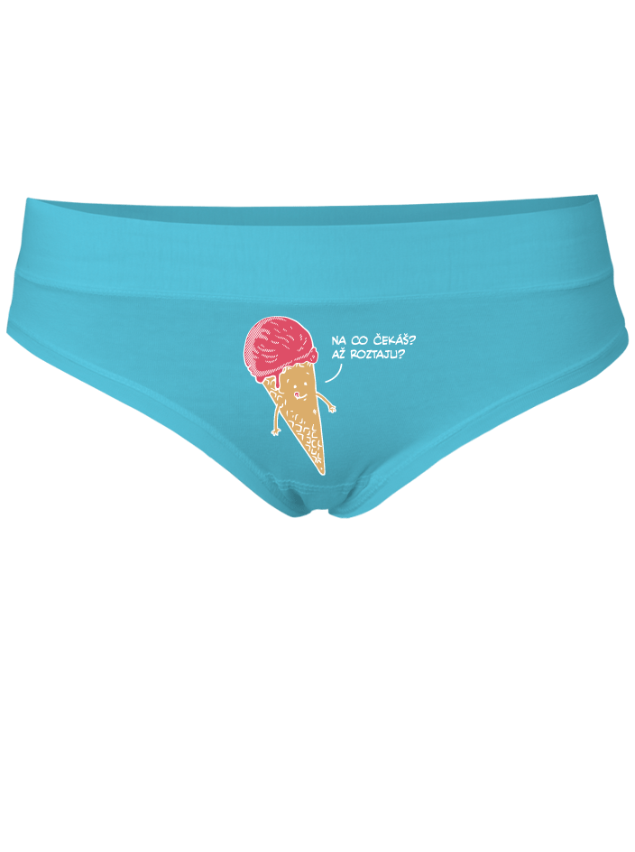 Zmrzlina (bílý text) - tyrkysové kalhotky